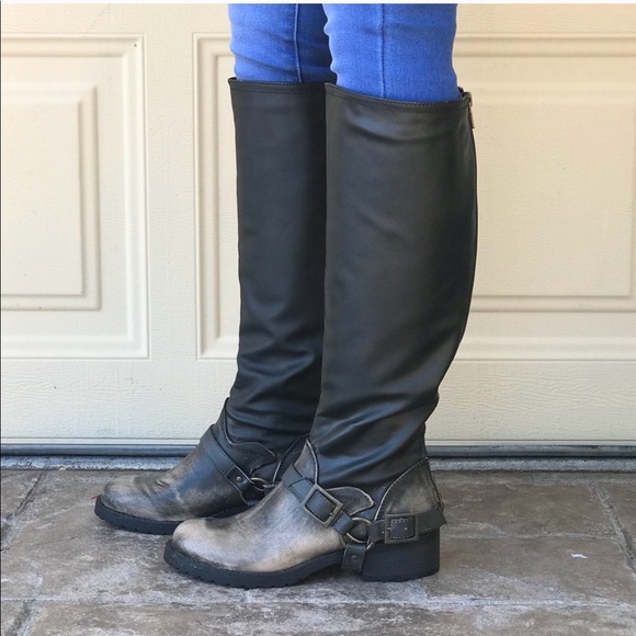 Neoprene Two Tone Rugged Sole Harness Tall Boots - Picture 4 of 4